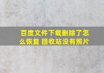 百度文件下载删除了怎么恢复 回收站没有照片